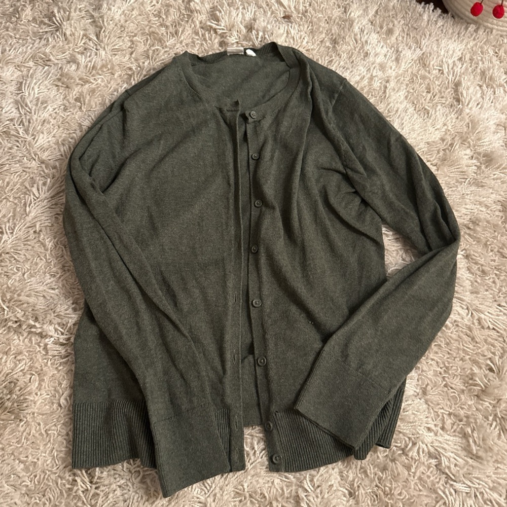 GAP Olive Green Button-Up Cardigan